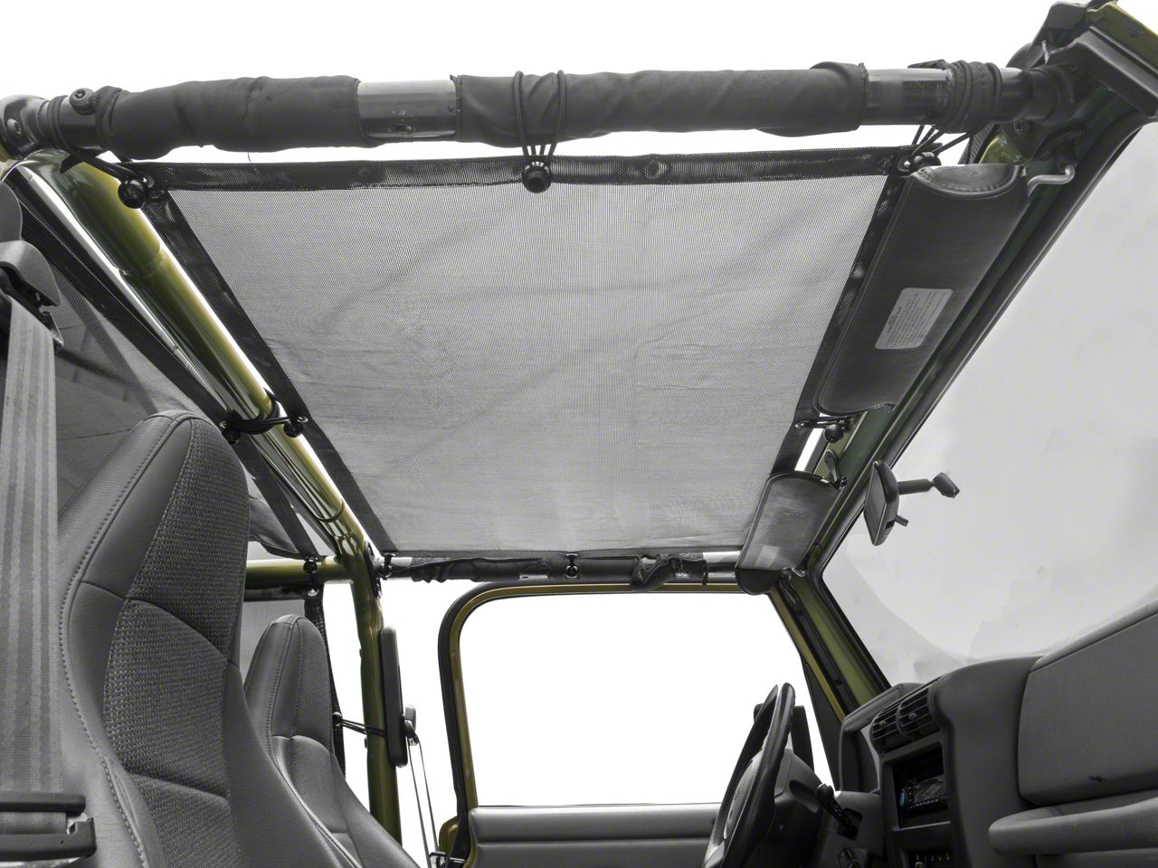 SpiderWeb Shade Jeep Wrangler ShadeCage Trail Mesh Top; Black SWS
