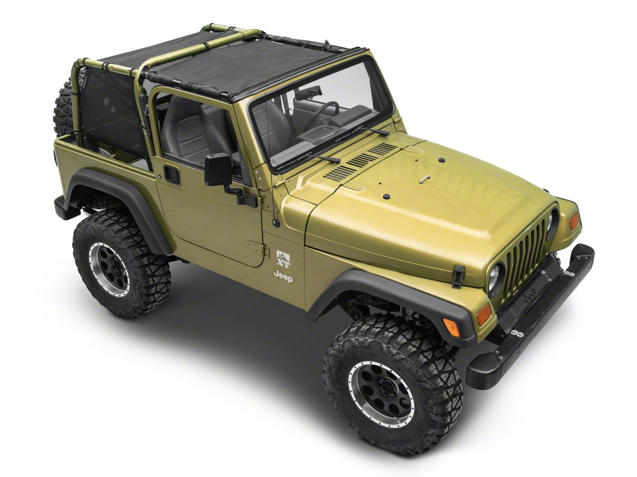 SpiderWeb Shade Jeep Wrangler ShadeCage Trail Mesh Top; Black SWS
