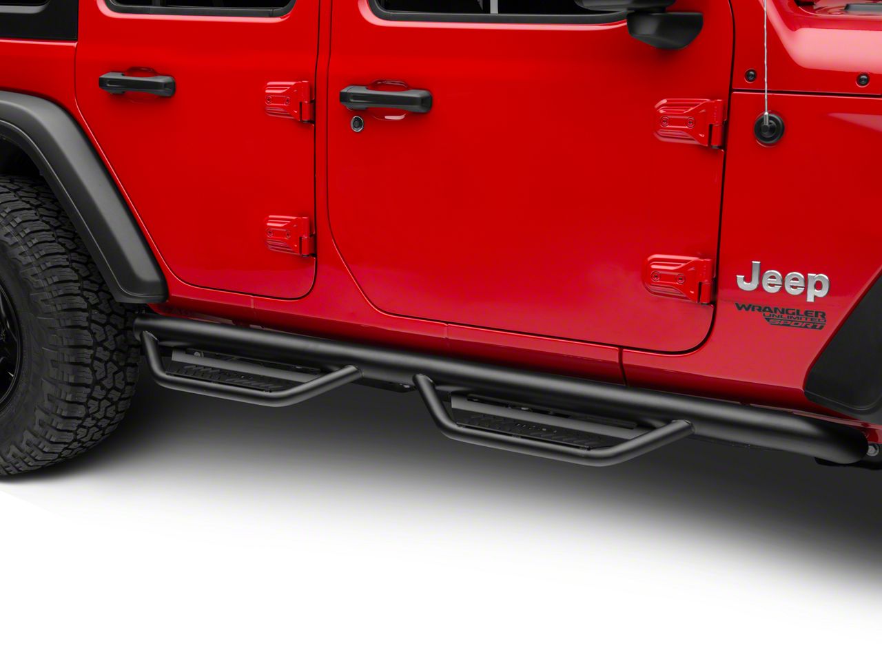 N-Fab Jeep Wrangler Cab Length Podium Nerf Side Step Bars