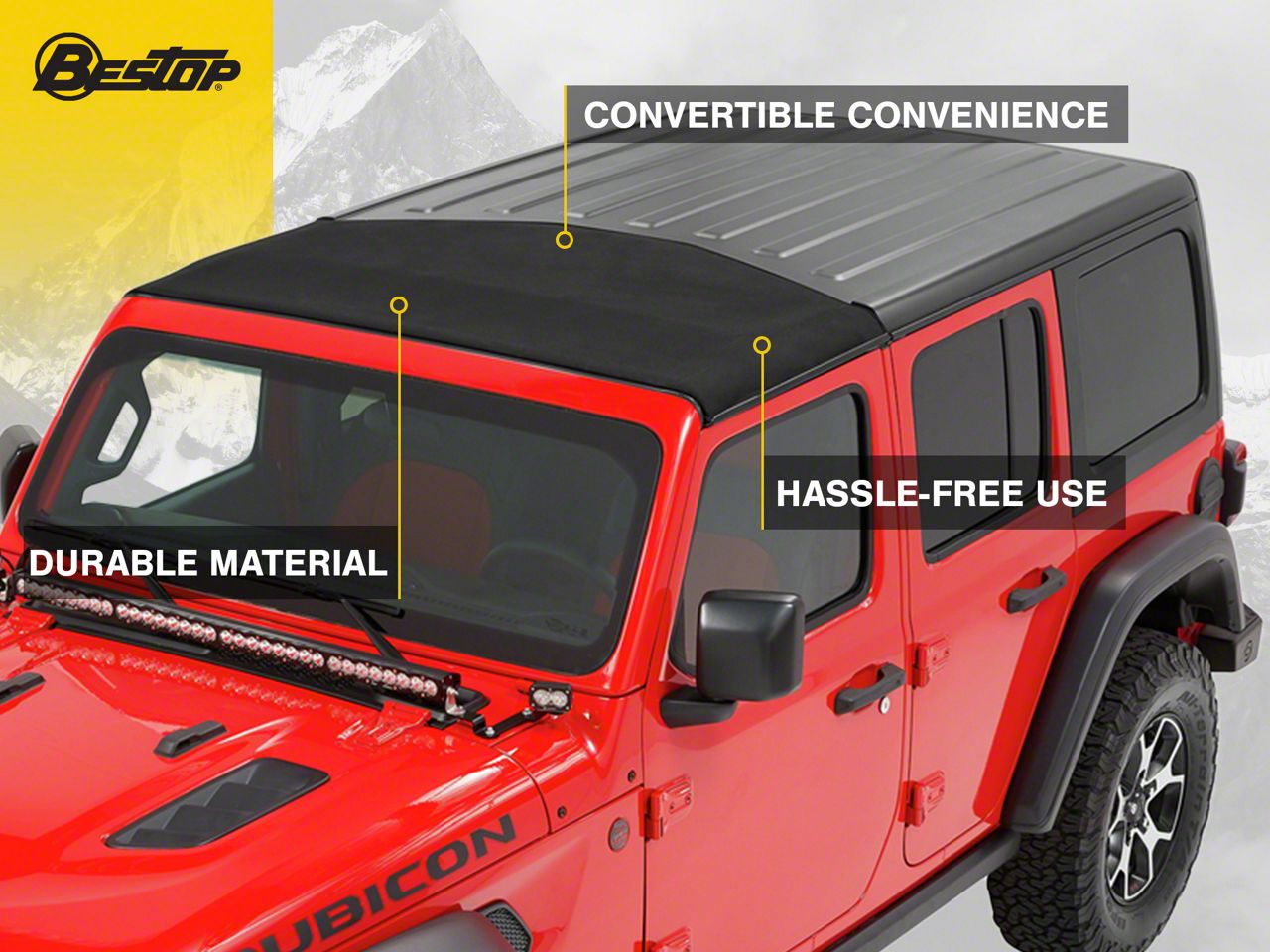 Bestop Jeep Wrangler Trektop NX Soft Top; Black Twill 56862