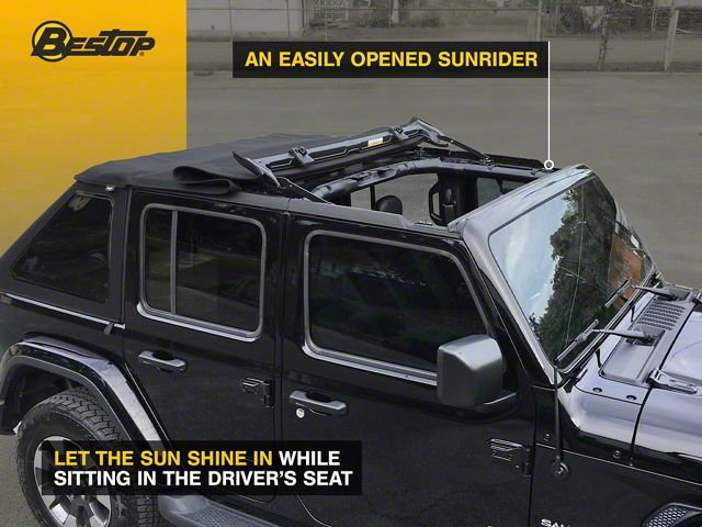 Bestop Jeep Wrangler Trektop NX Soft Top; Black Twill 56863 Bestop Jeep Wrangler Trektop NX Soft Top; Black Twill 56863