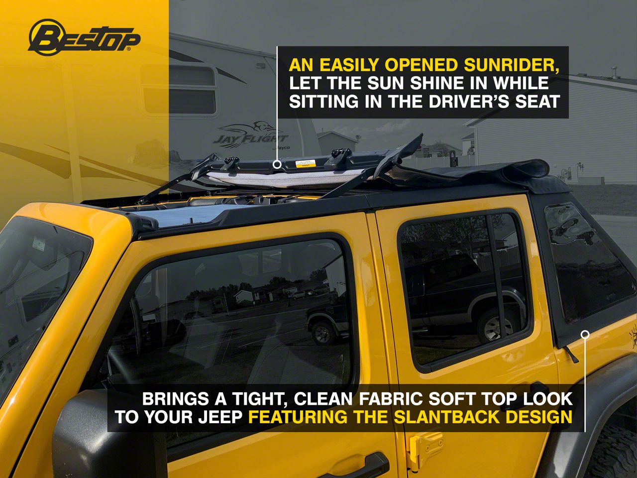 Bestop Jeep Wrangler Trektop NX Soft Top; Black Diamond 56863-35