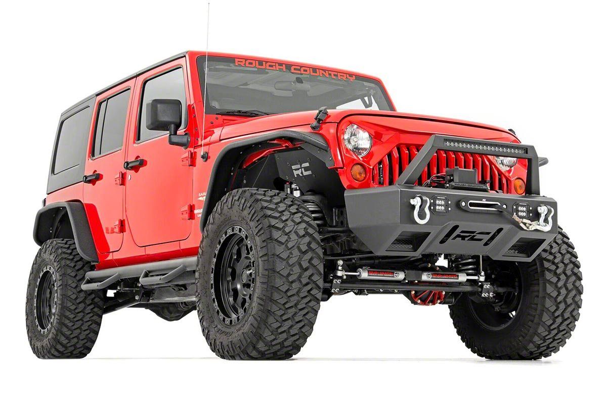 Rough Country Suspension Jeep Wrangler Dual Steering Stabilizer