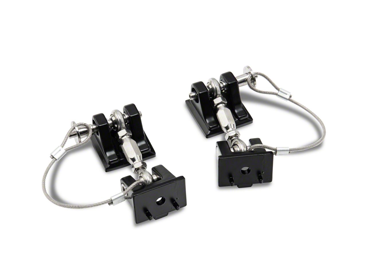 【組立済】JampHack03 USBパススルー付き RedRock Jeep Wrangler Hood Catch Kit; Black Aluminum J132199