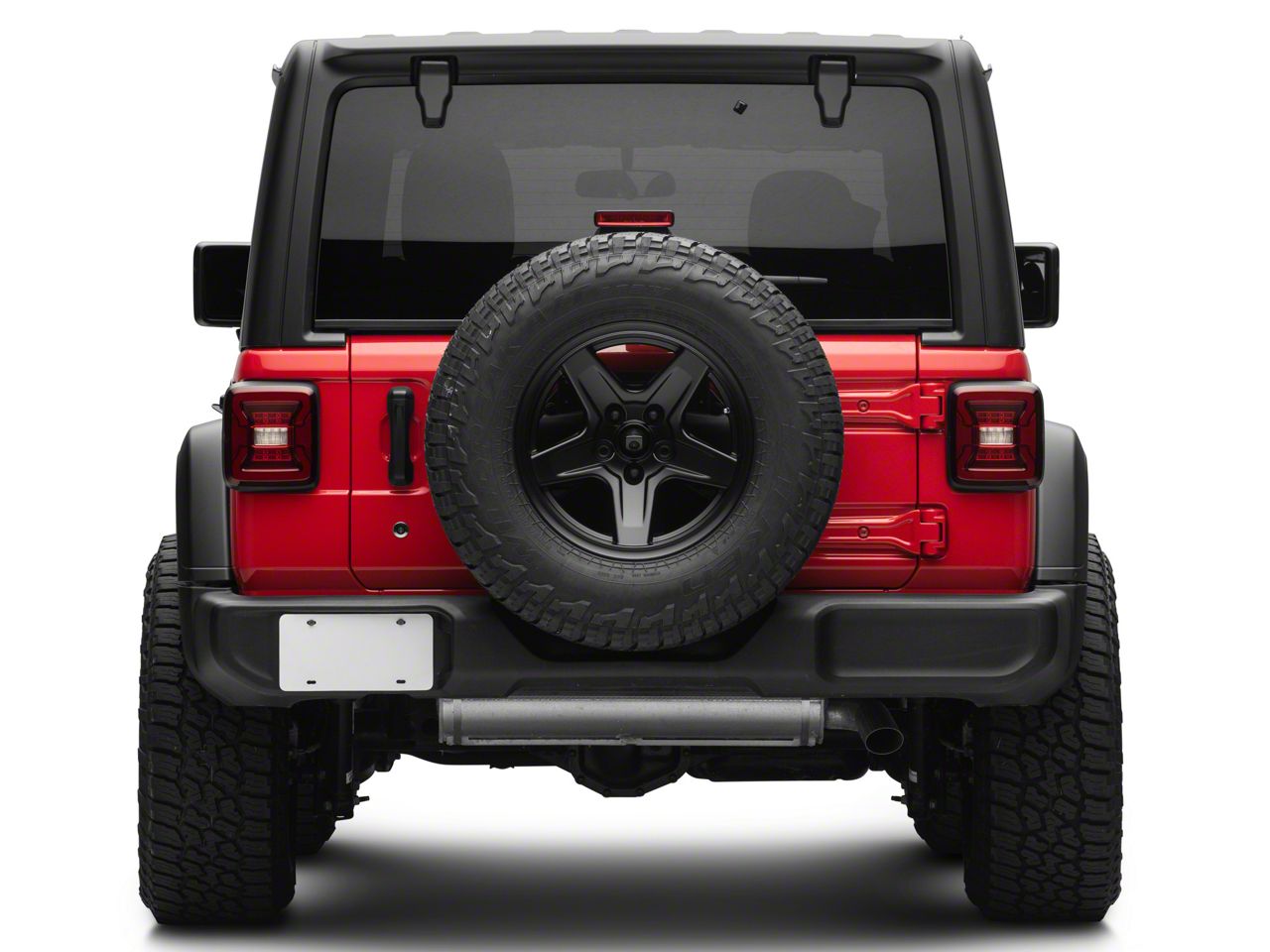 Raxiom Jeep Wrangler LED Tail Lights; Black Housing; Red