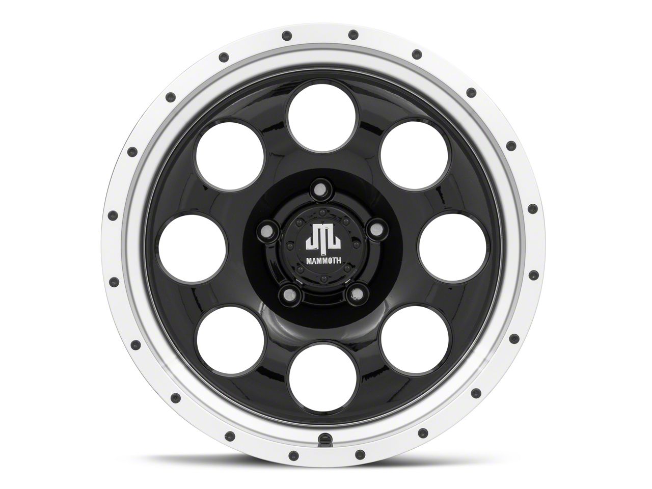 Mammoth Jeep Wrangler 8 Aluminum Simulated Beadlock Black Wheel