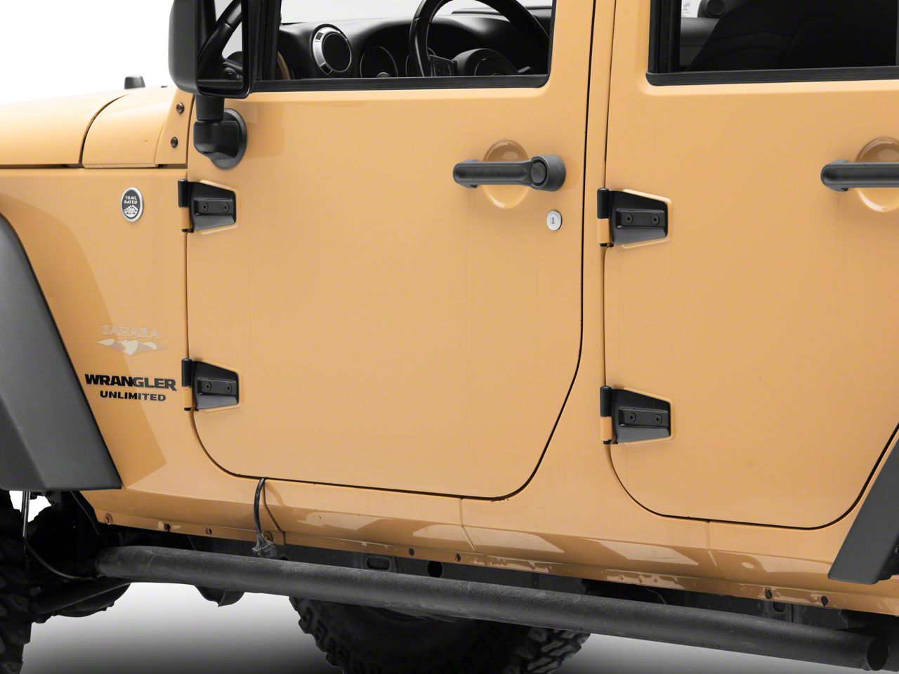 Jeep Wrangler Door Hinge Set; Satin Black (07-18 Jeep Wrangler JK