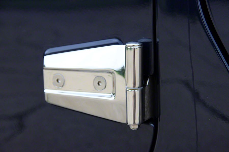 Jeep Wrangler Door Hinge Set; Polished (07-18 Jeep Wrangler JK 2