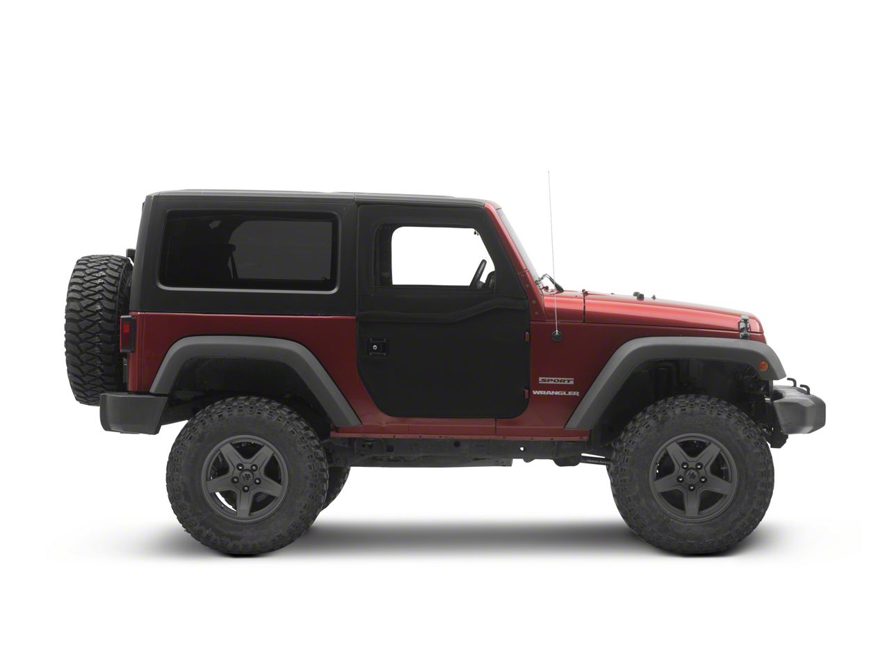 Bestop Jeep Wrangler 2-Piece Full Fabric Front Doors - Black Twill