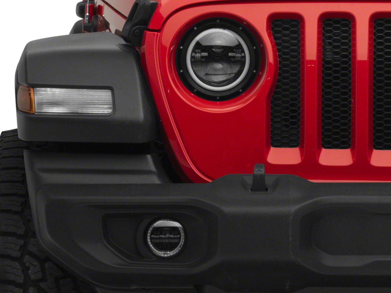 Quake LED Jeep Gladiator Tempest 9-Inch HD Headlights and 4 Quake LED Jeep Gladiator Tempest 9-Inch HD Headlights and 4