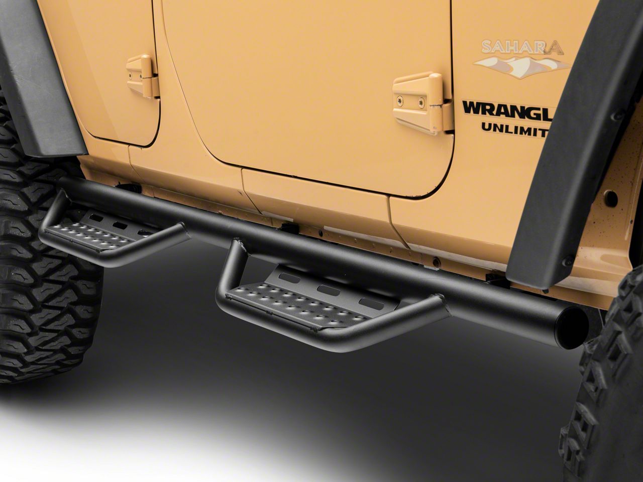 N-Fab Jeep Wrangler Cab Length RS Nerf Side Step Bars; Textured