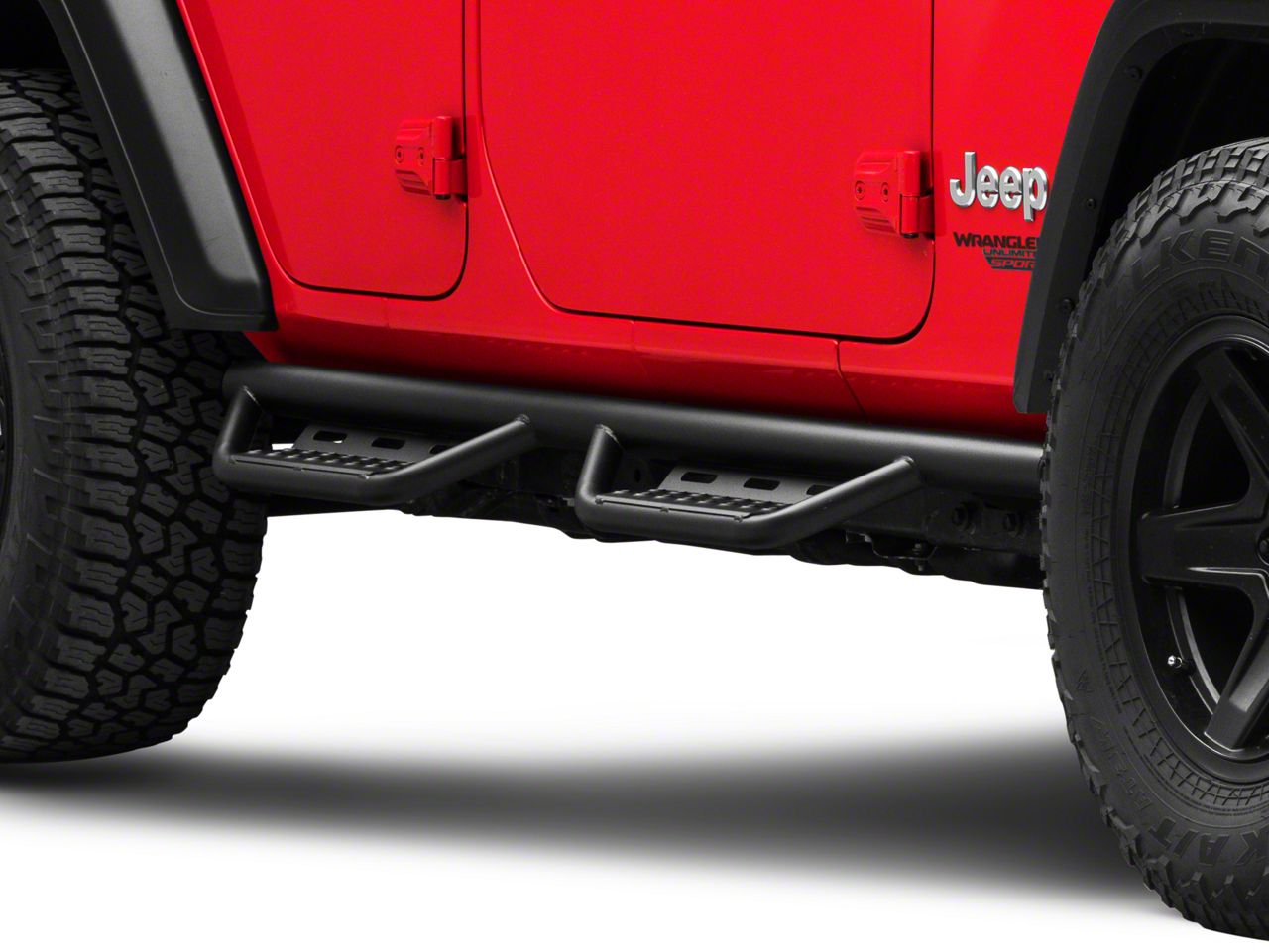 N-Fab Jeep Wrangler Cab Length RS Nerf Side Step Bars; Textured