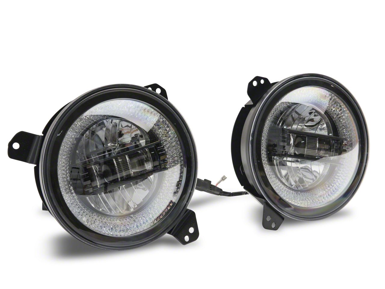 Raxiom Jeep Wrangler Axial Series LED Headlights; Black Raxiom Jeep Wrangler Axial Series LED Headlights; Black