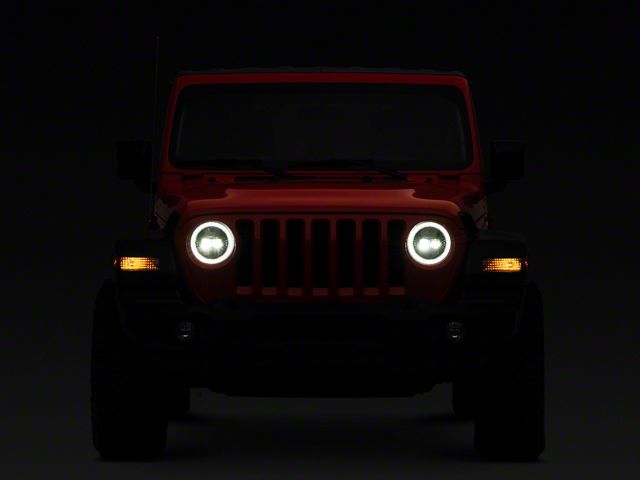 Raxiom Jeep Wrangler Axial Series LED Headlights; Black Raxiom Jeep Wrangler Axial Series LED Headlights; Black