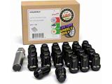 Black 6-Spline Lug Nut Kit; 14mm x 1.5; Set of 23 (18-26 Jeep Wrangler JL)