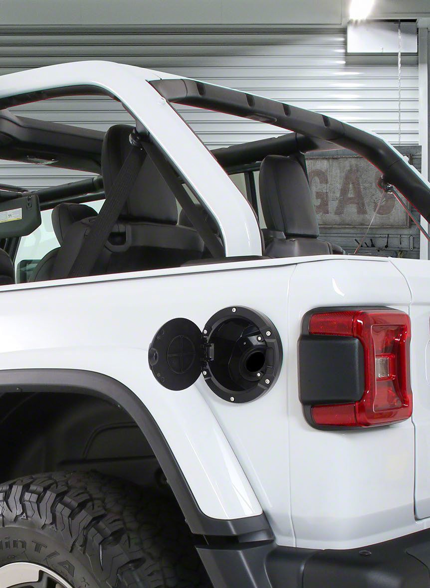 Smittybilt Jeep Wrangler Billet Style Gas Cover; Textured Black