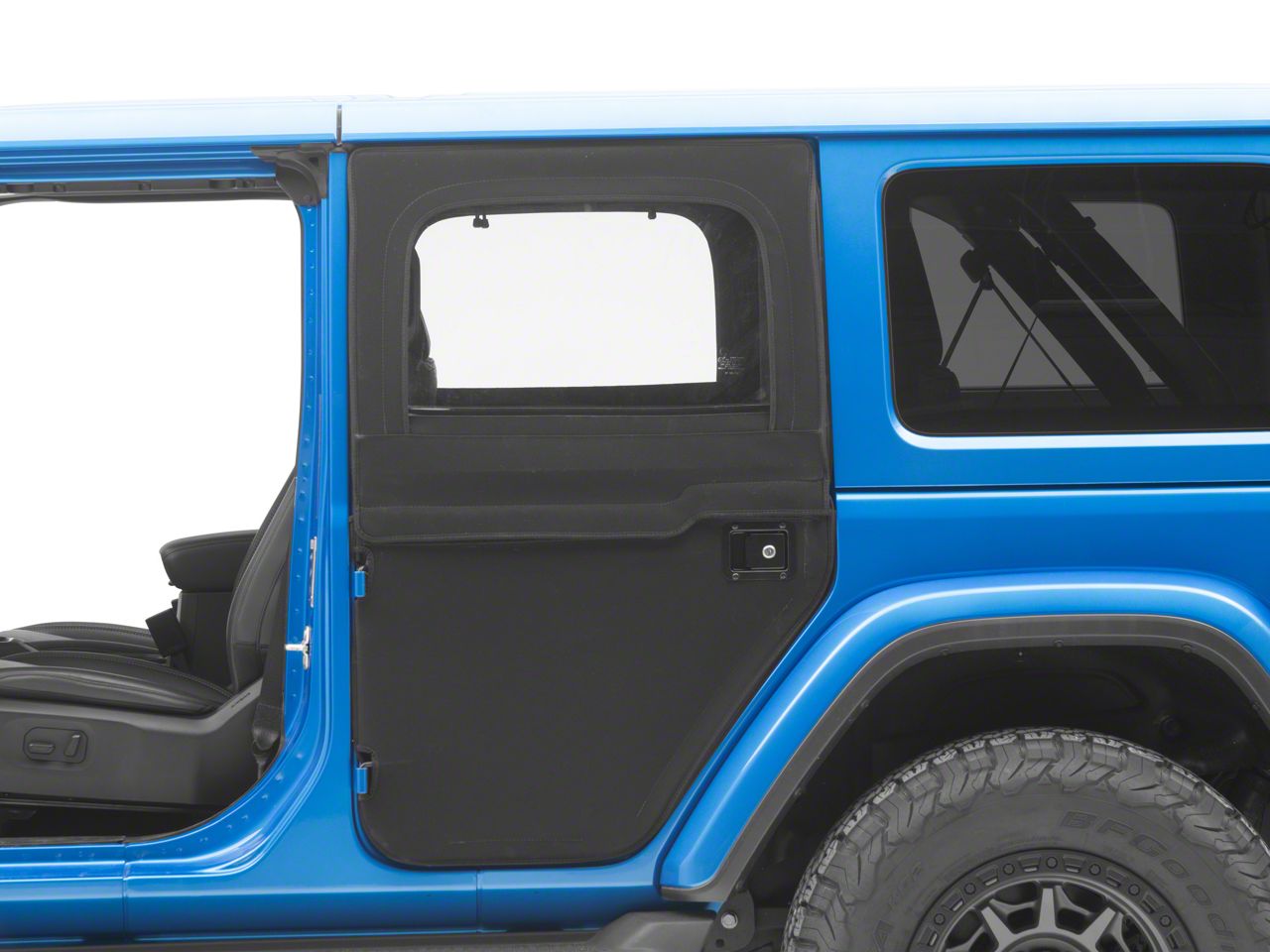 Bestop Jeep Wrangler 2-Piece Full Fabric Rear Doors; Black Twill