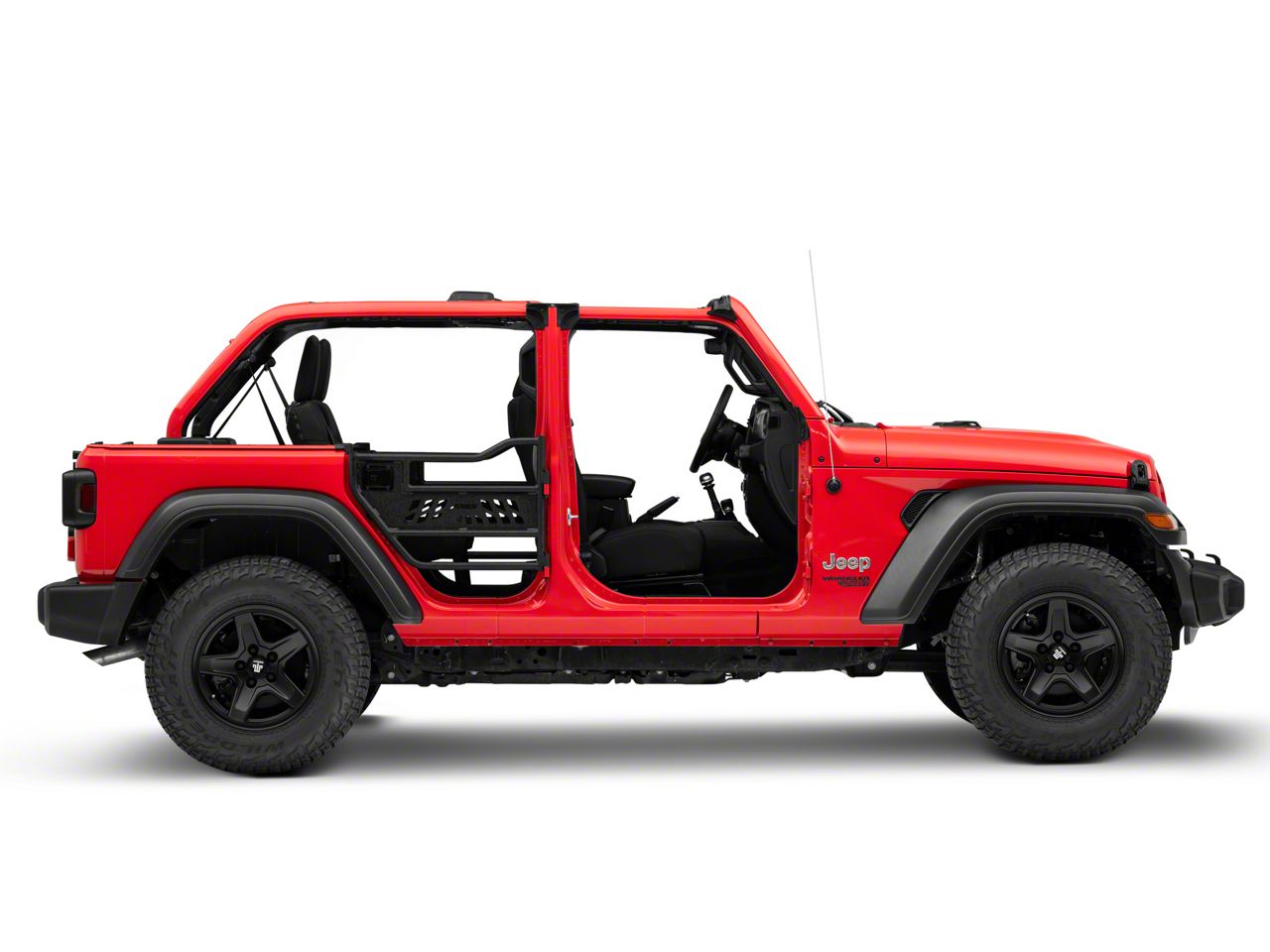 Hooke Road JL Tubular Rear Bumper For 2018-2025 Jeep Wrangler JL & Unlimited 2/4 Doors, Rock Crawler Bumper W/D-Rings & Receiver Hitch