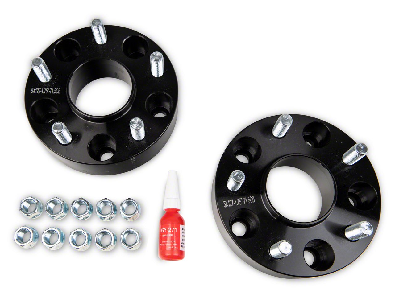 Mammoth Jeep Wrangler 2-Inch Billet Wheel Spacers; Black J137102