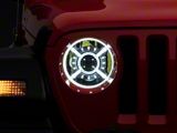 Raxiom 9-Inch LED Headlights with DRL and Halo; Black Housing; Clear Lens (18-26 Jeep Wrangler JL)