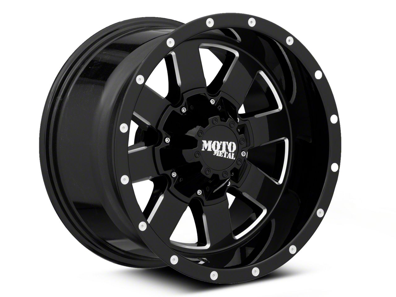 Moto Metal Jeep Wrangler MO962 Gloss Black Milled Wheel; 17x10