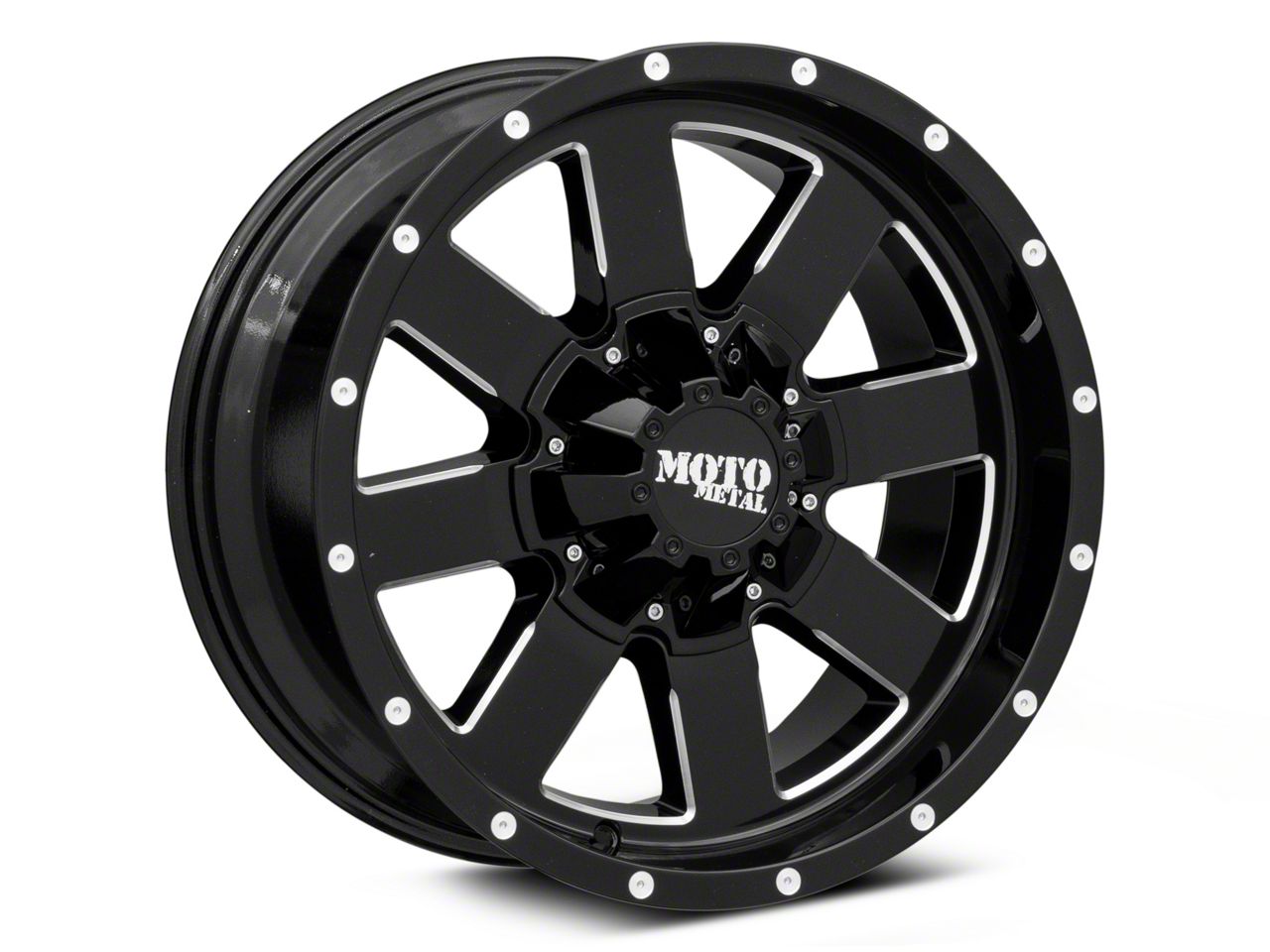 Moto Metal Jeep Wrangler MO962 Gloss Black Milled Wheel; 20x9; 0mm