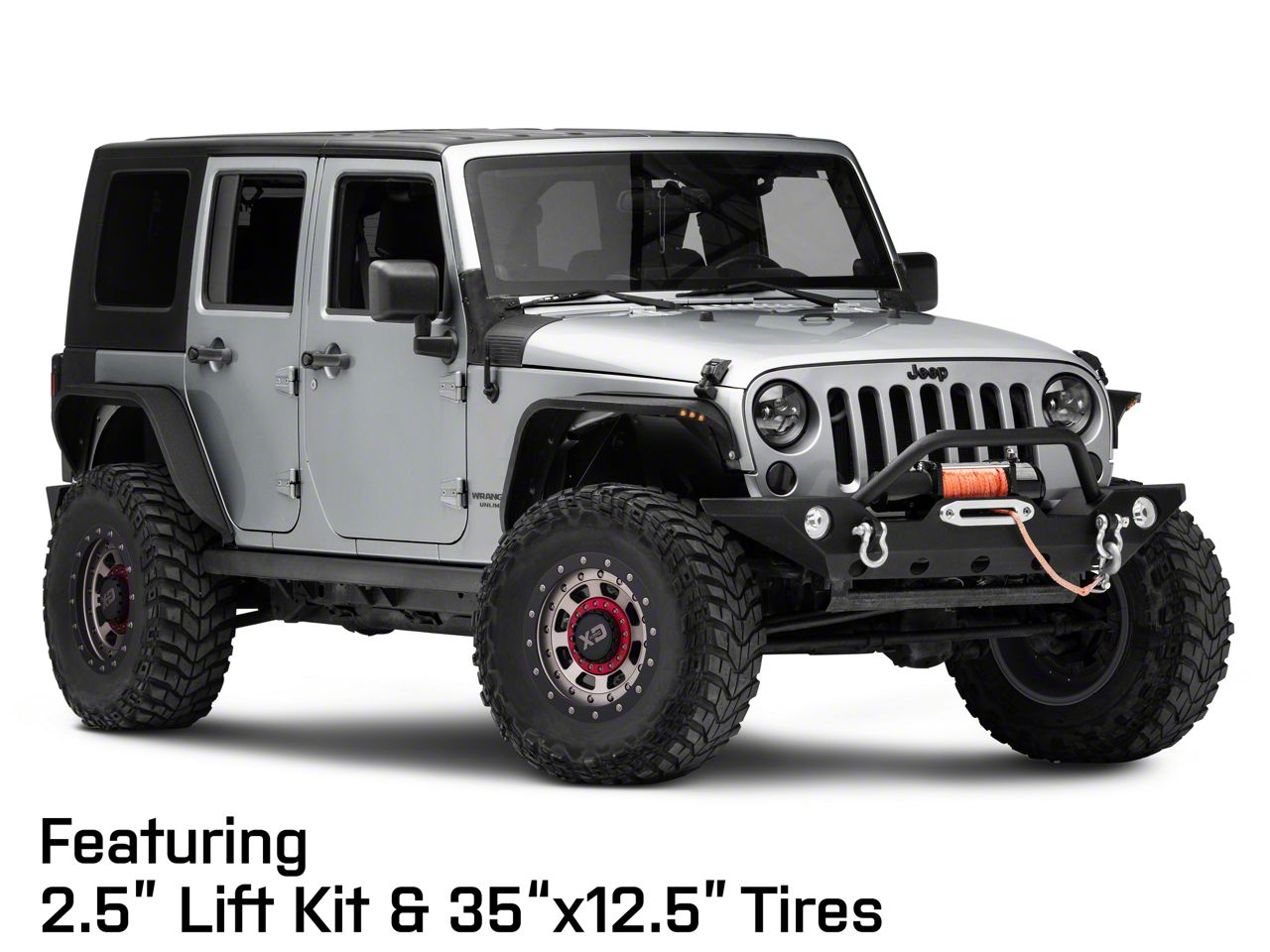 XD Jeep Wrangler FMJ Satin Black with Dark Tint Wheel; 17x9; -12mm