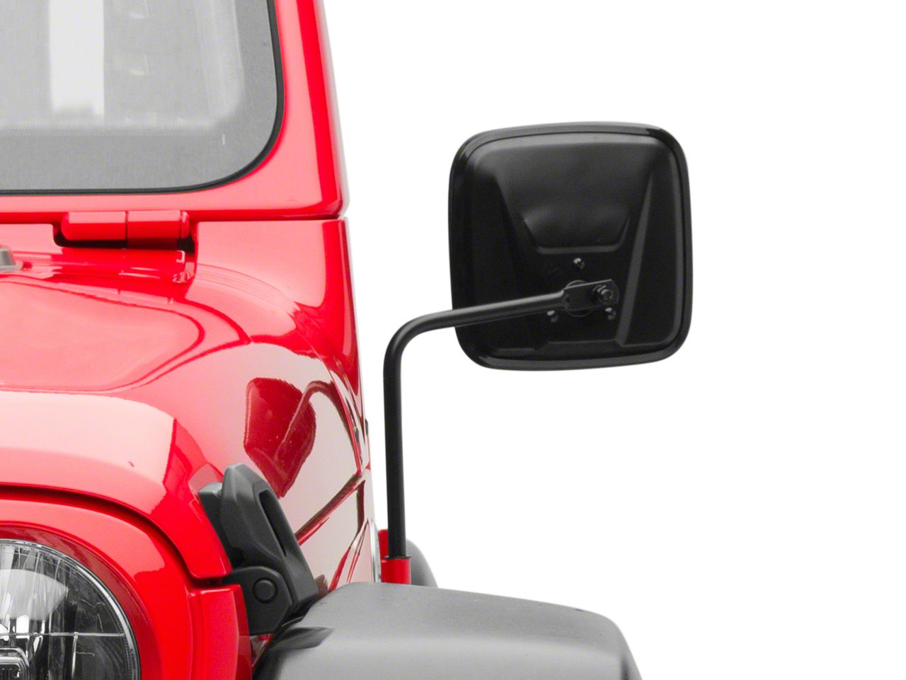 Kentrol Jeep Wrangler Outback Mirrors; Gloss Black 50443 (66-26
