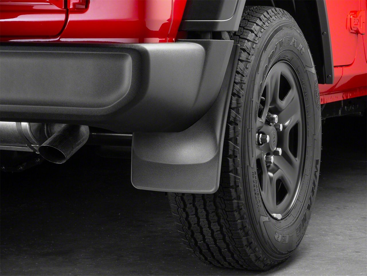 Weathertech Jeep Wrangler No-Drill Mud Flaps; Rear; Black 120099