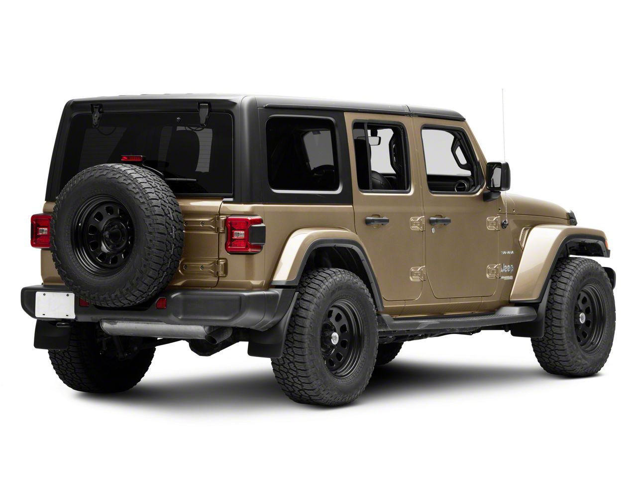 Weathertech Jeep Wrangler No-Drill Mud Flaps; Front and Rear