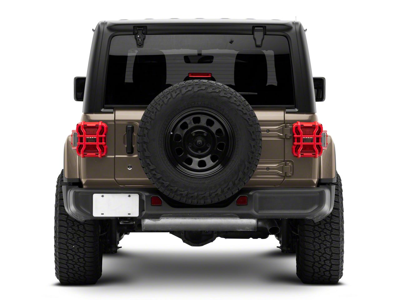 Jeep Wrangler Tail Light Guards; Firecracker Red (18-26 Jeep