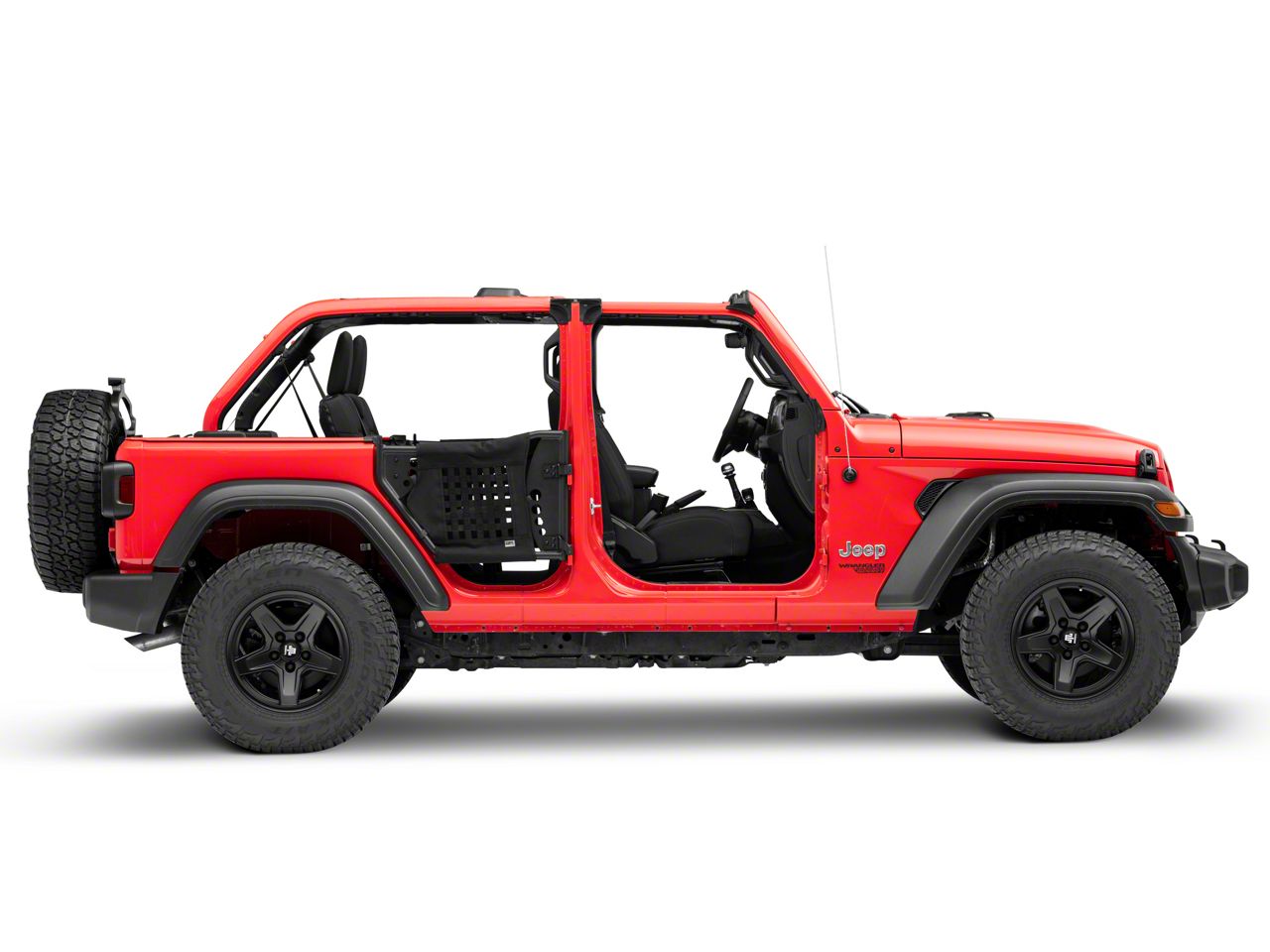 Body Armor 2007-2018 Jeep Wrangler JK Gen 3 Trail Doors Front Pair & Mirror Set for Traildoors JK-6139 & 5126