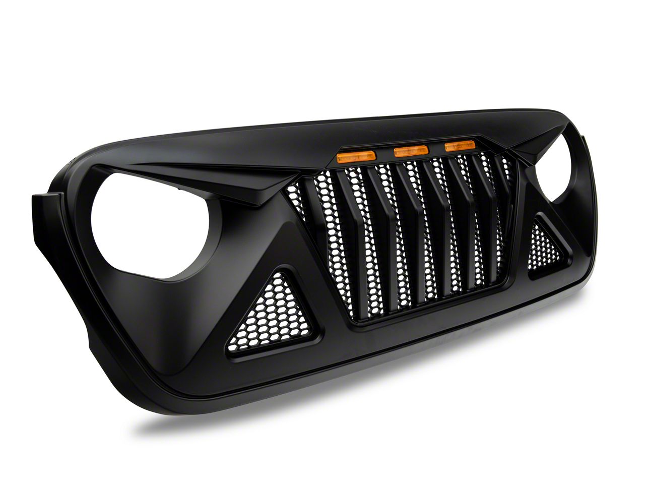 RedRock Predator Grille with Amber LED (18-25 Jeep Wrangler