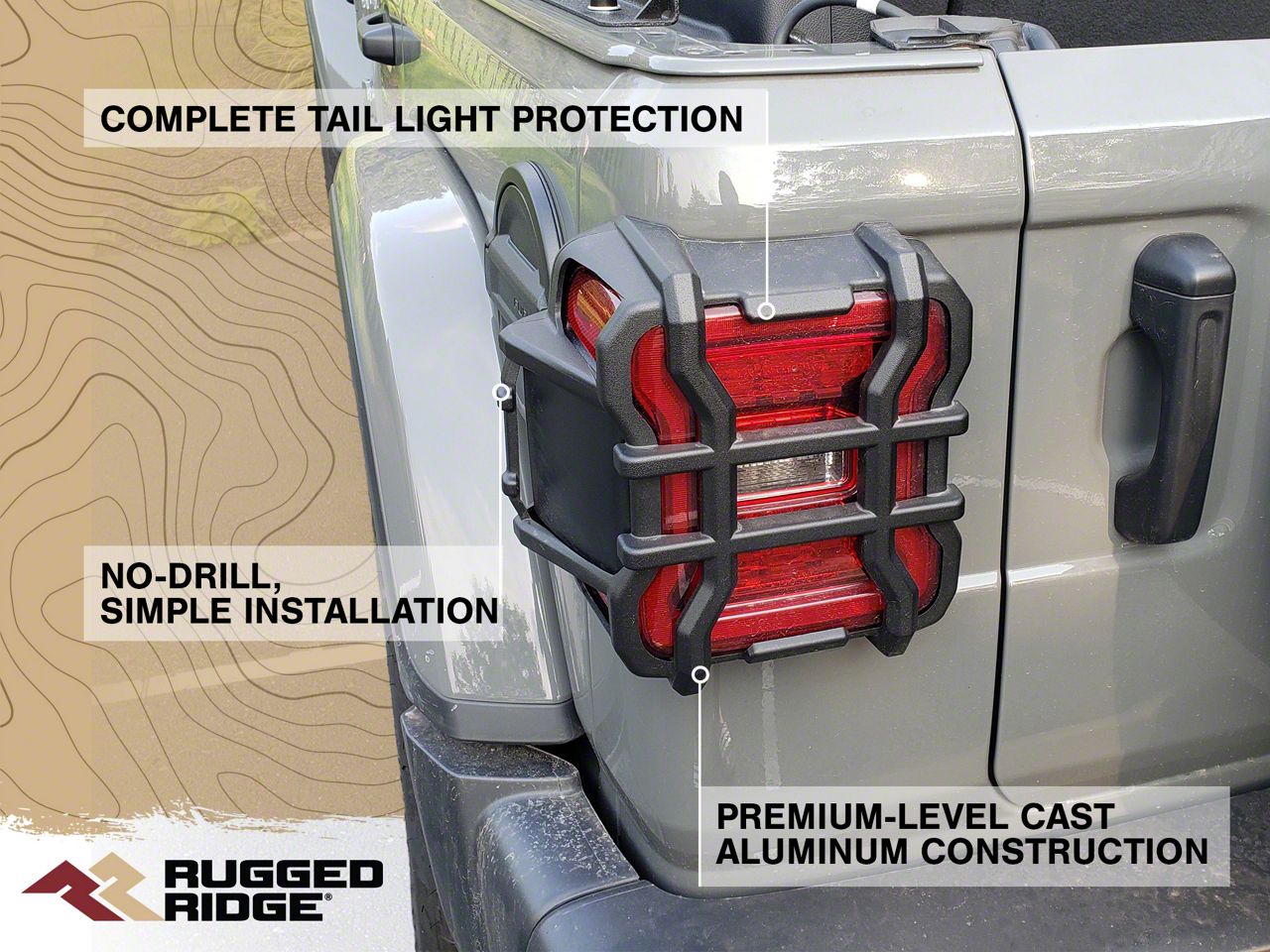 ラングラー　JL　RUGGED RIDGE TAIL LIGHT GUARD Amazon.com: Rugged Ridge Conventional Light Elite Tail Light