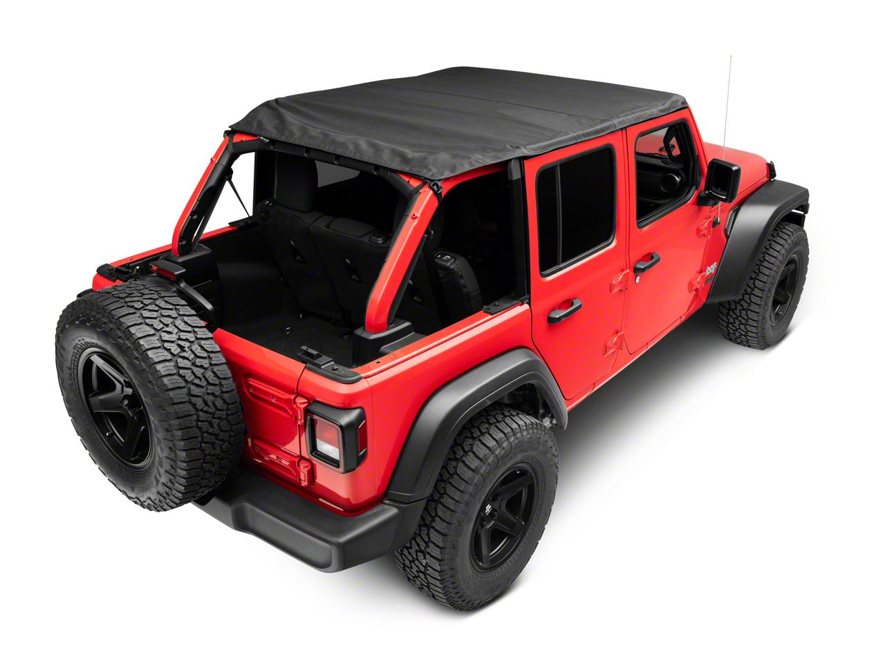 Jeep Wrangler TrailView Frameless Fastback Soft Top; Black
