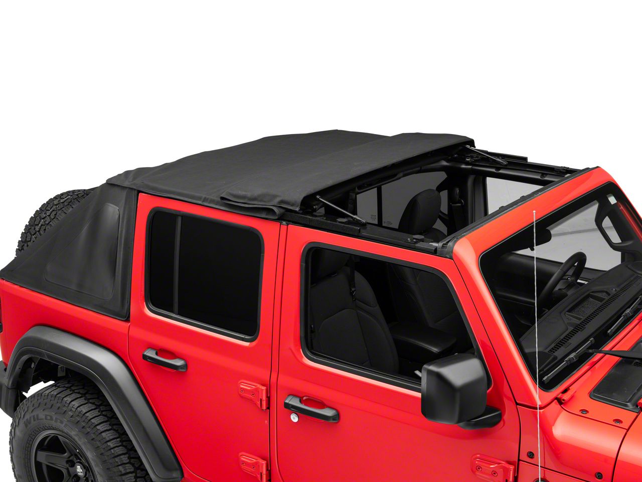 Jeep Wrangler TrailView Frameless Fastback Soft Top; Black Diamond