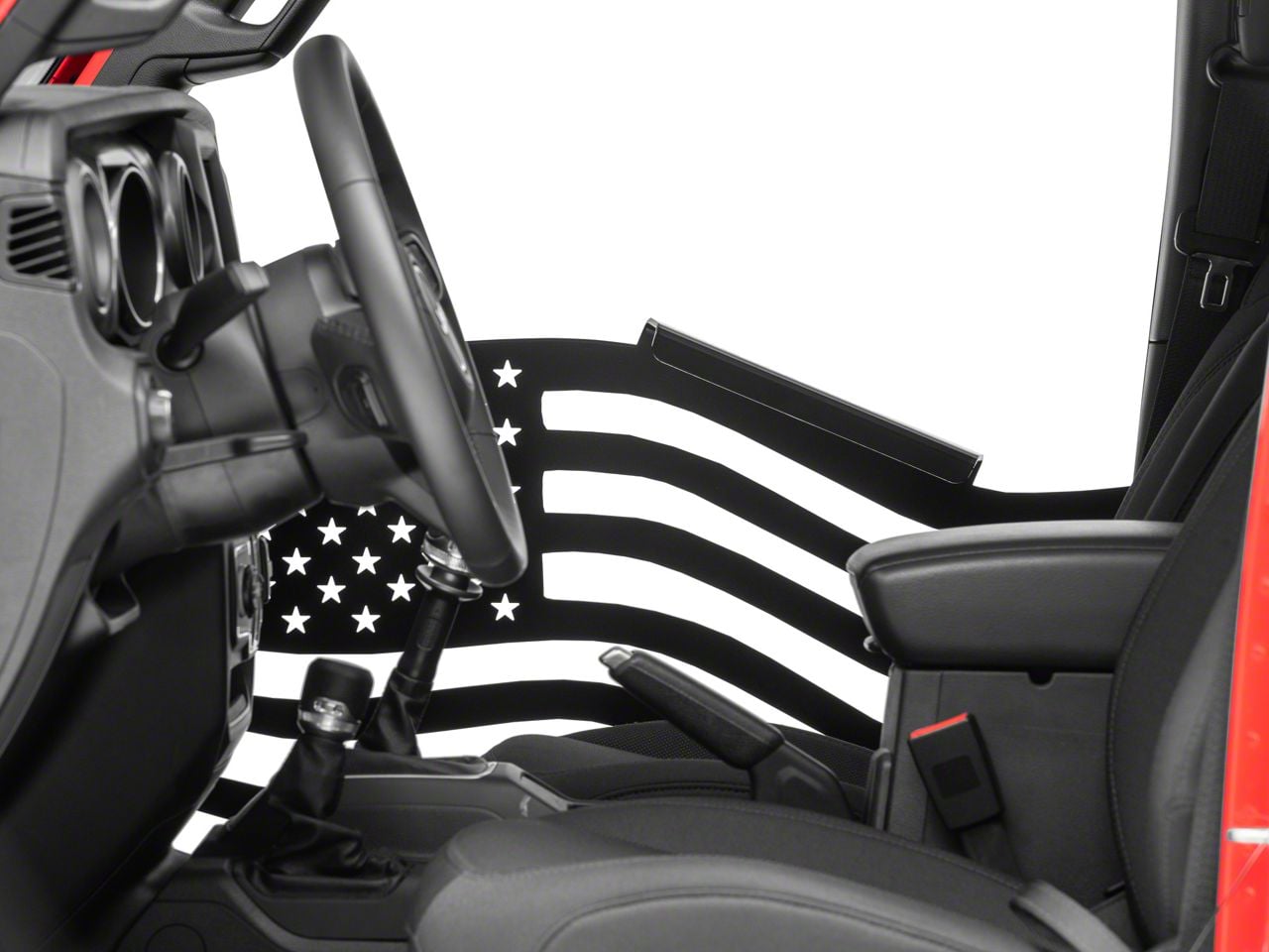 Steinjager Jeep Wrangler Premium American Flag Front Trail Doors