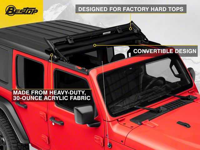 Bestop Jeep Wrangler Sunrider for Factory Hard Tops; Black Bestop Jeep Wrangler Sunrider for Factory Hard Tops; Black