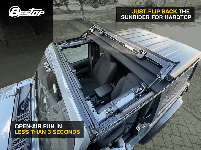 Bestop Jeep Wrangler Sunrider for Factory Hard Tops; Black Bestop Jeep Wrangler Sunrider for Factory Hard Tops; Black