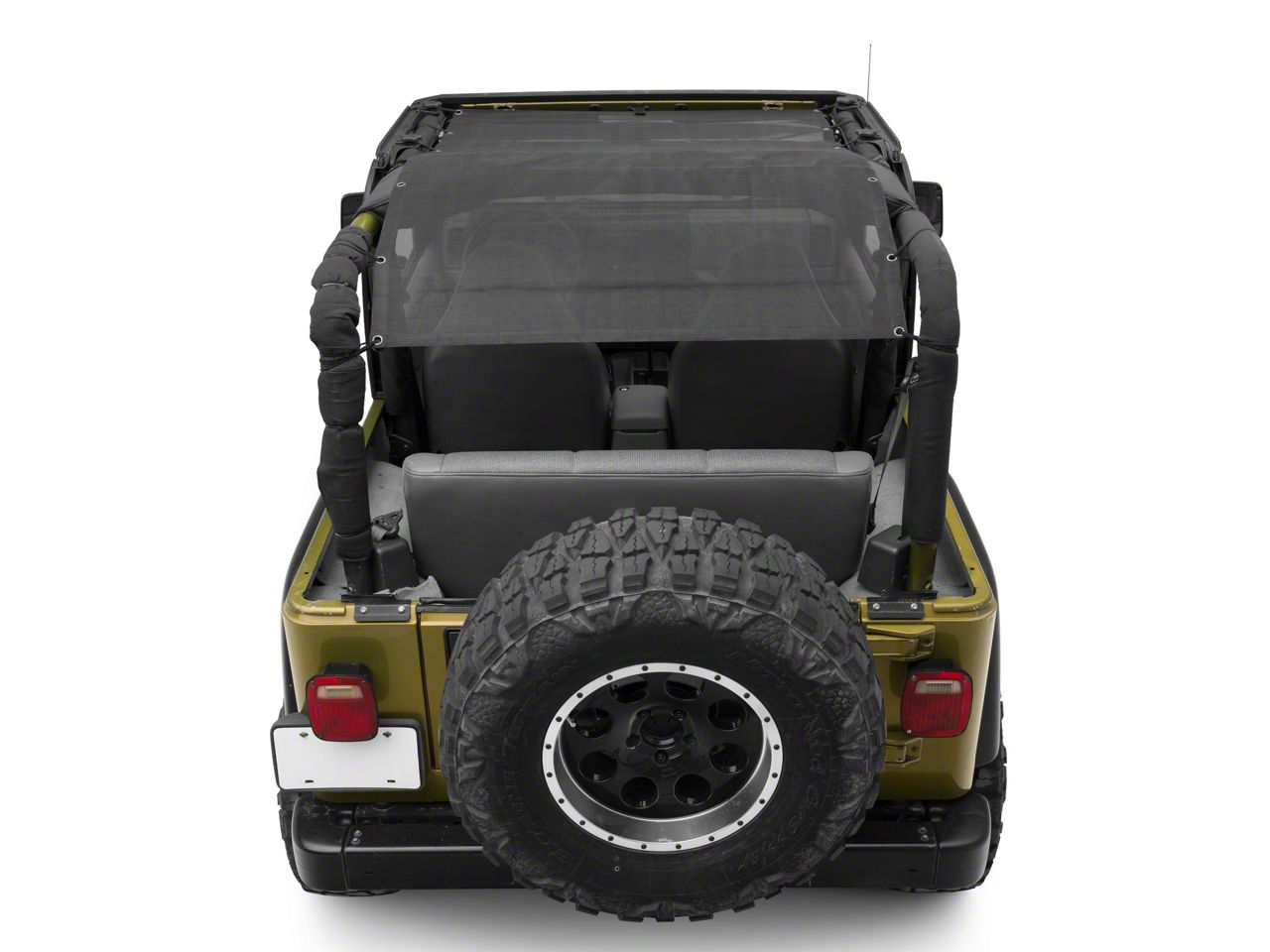 1997-2006 Jeep Accessory RT-TCZ Sunshade Mesh Bikini Top For Jeep Wrangler TJ 1997-2006 - UV Protection No-Drill Installation Jeep Sunroof Shade