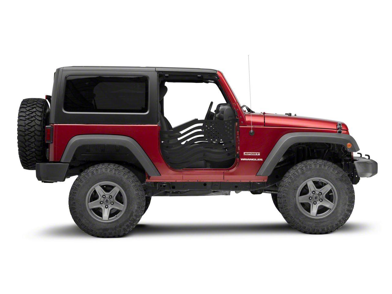 Steinjager Jeep Wrangler Premium American Flag Front Trail Doors