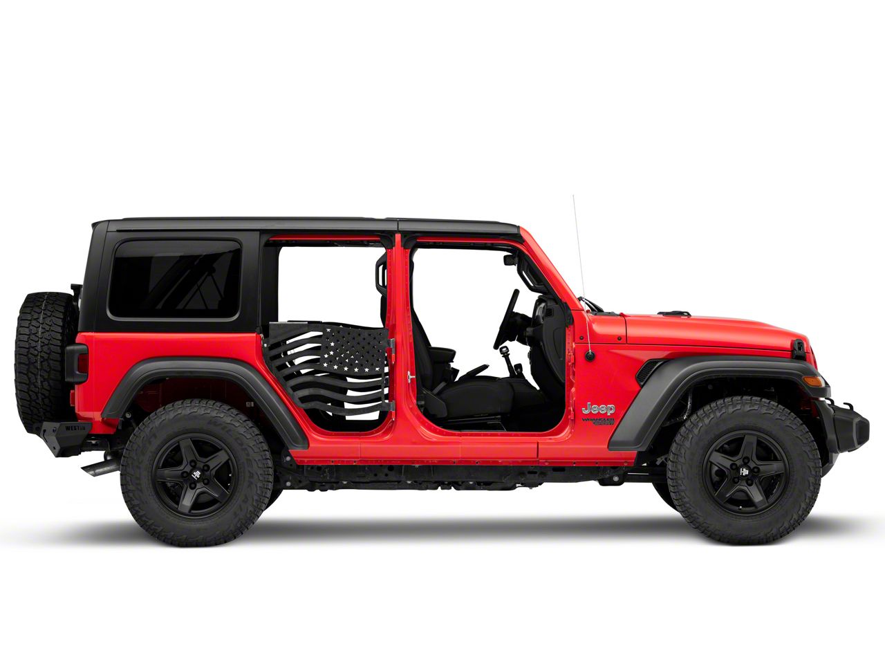 Steinjager Jeep Wrangler Premium American Flag Rear Trail Doors