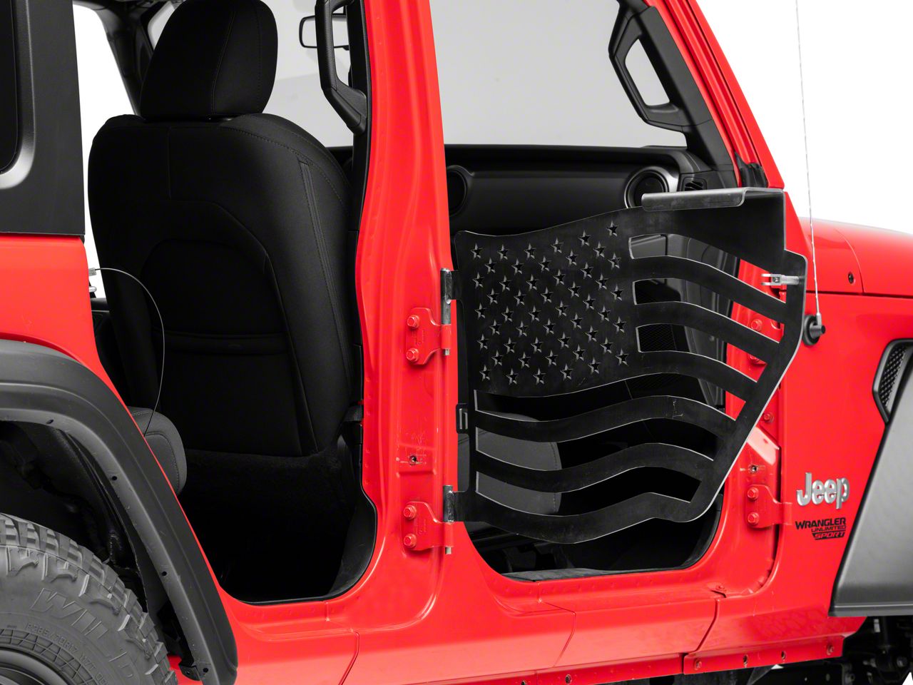 Steinjager Jeep Wrangler Premium American Flag Rear Trail Doors