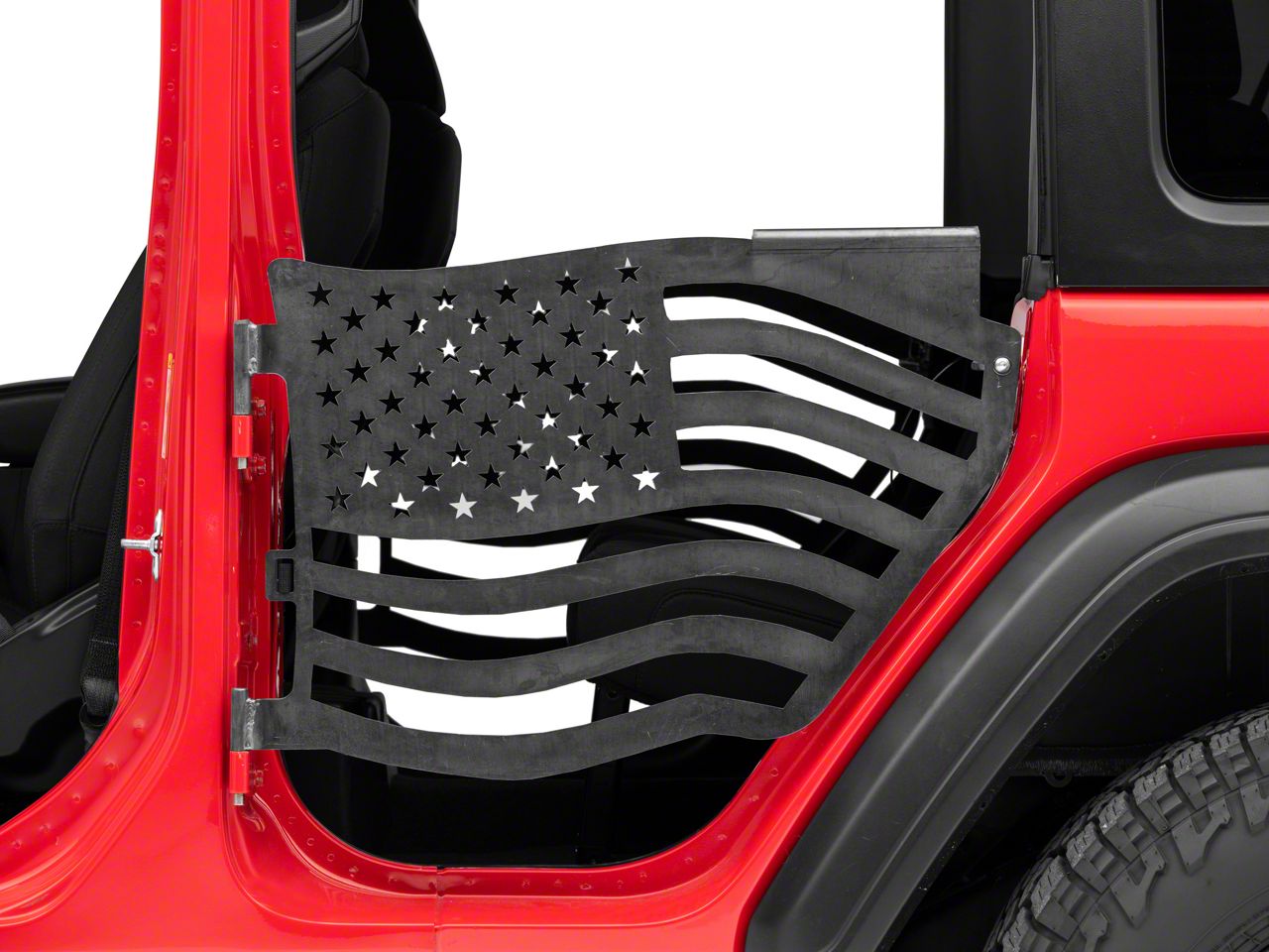 Steinjager Jeep Wrangler Premium American Flag Rear Trail Doors