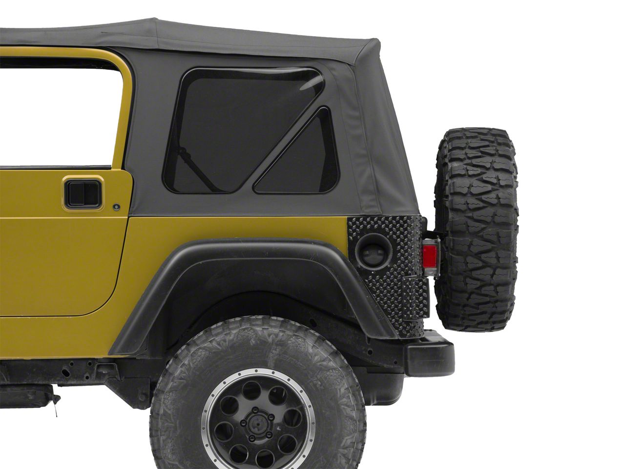 RedRock Jeep Wrangler Rear Quarter Panel Body Armor Kit; Black