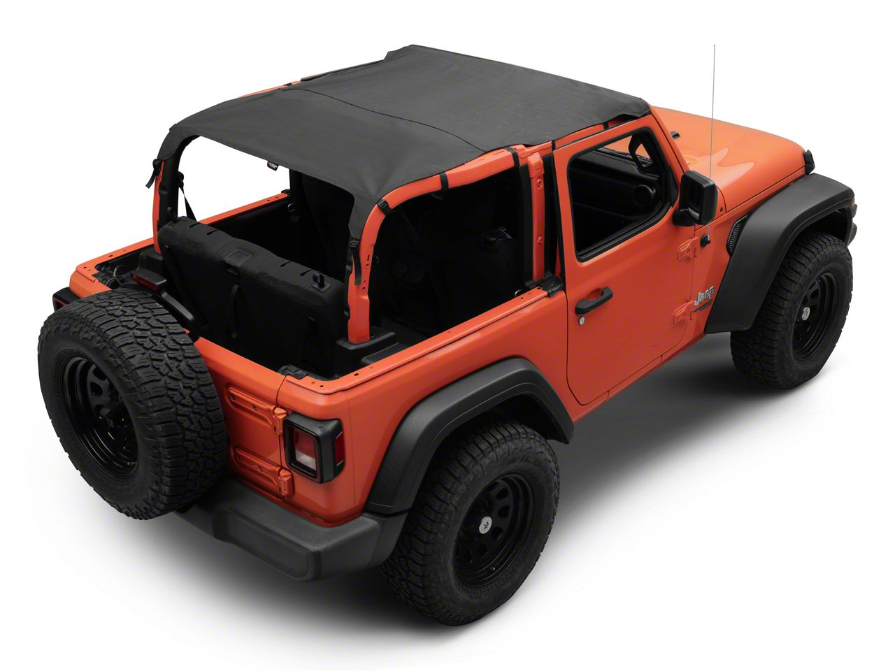 sahara（MARTE）Fur Docking Zip Top Rugged Ridge Jeep Wrangler Savannah Sailcloth Brief Top; Black