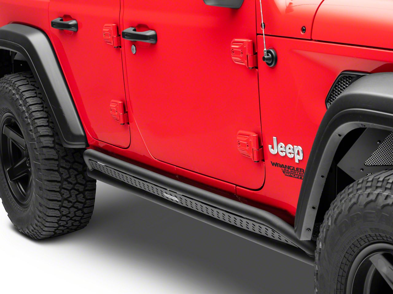 Go Rhino Jeep Wrangler Frame Mounted Steel Rock Sliders; Textured