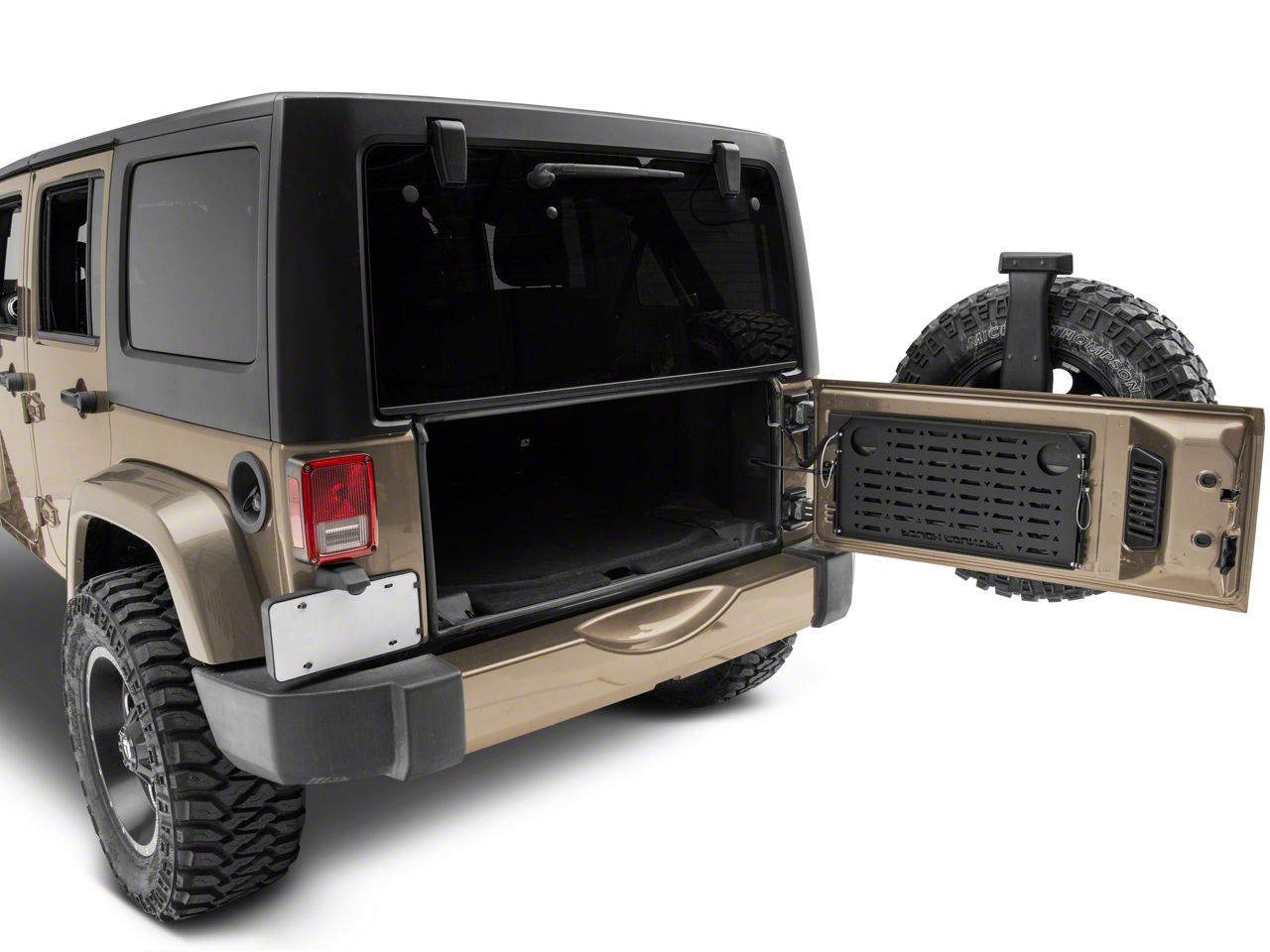 Table Pliante Hayon Jeep Wrangler JK - 60x31 Cm - Noir Métal - Installation Facile