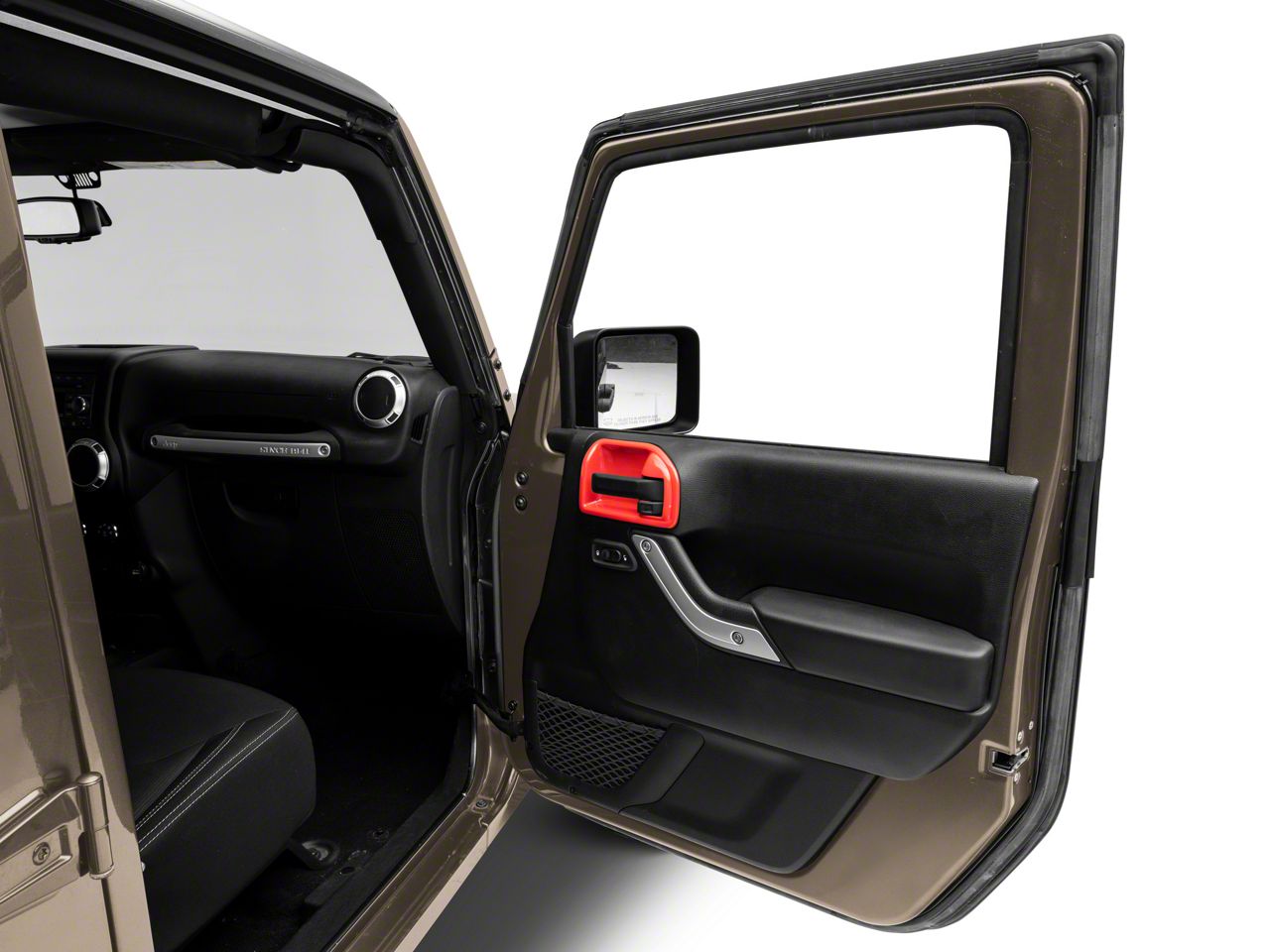 RBJ-kz　　3箱 RedRock Jeep Wrangler Interior Door Handle Trim Bezels; Red
