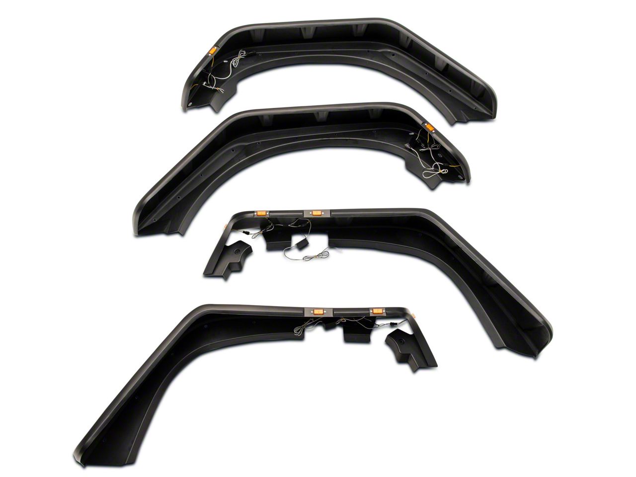 Jeep Wrangler Fender Flares; Pocket-Rivet Style; Matte Black (07 